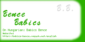 bence babics business card